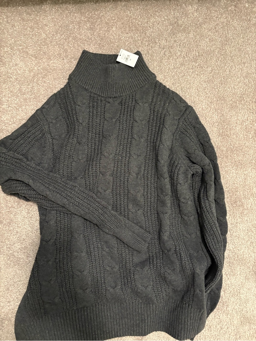 Banana Republic Charcoal Cable Turtleneck Sweater